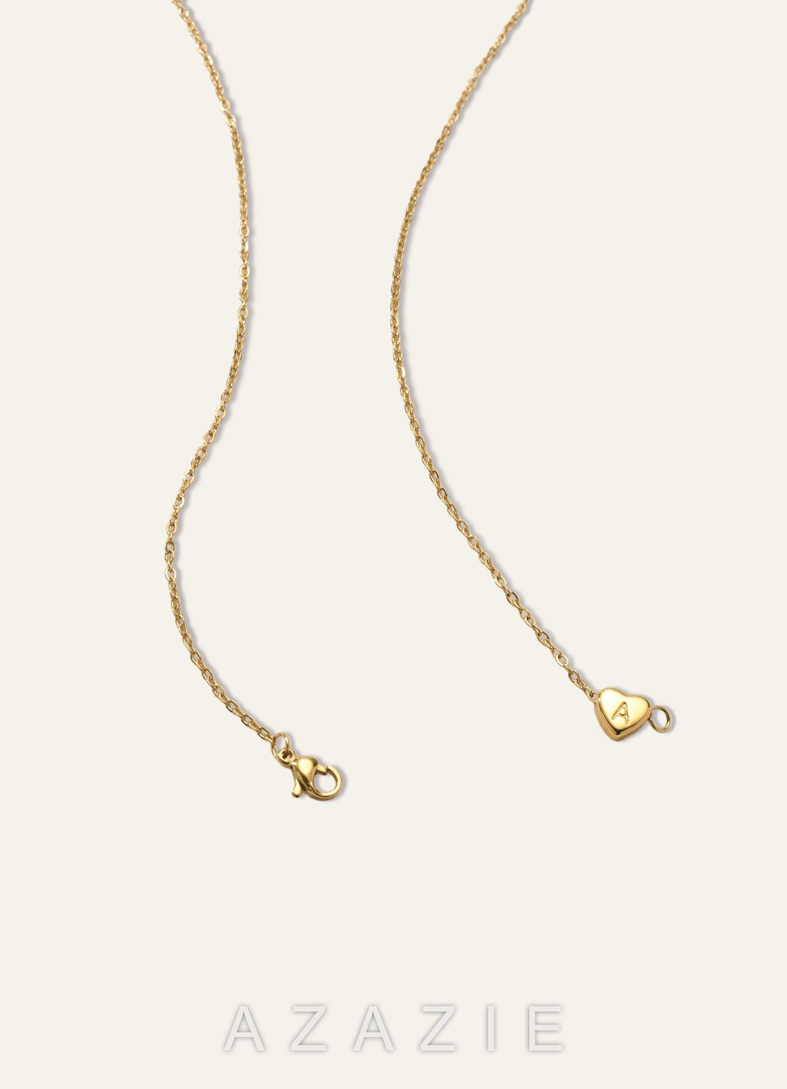 18K Gold Plated Heart-Shaped Letter Personalized Necklace