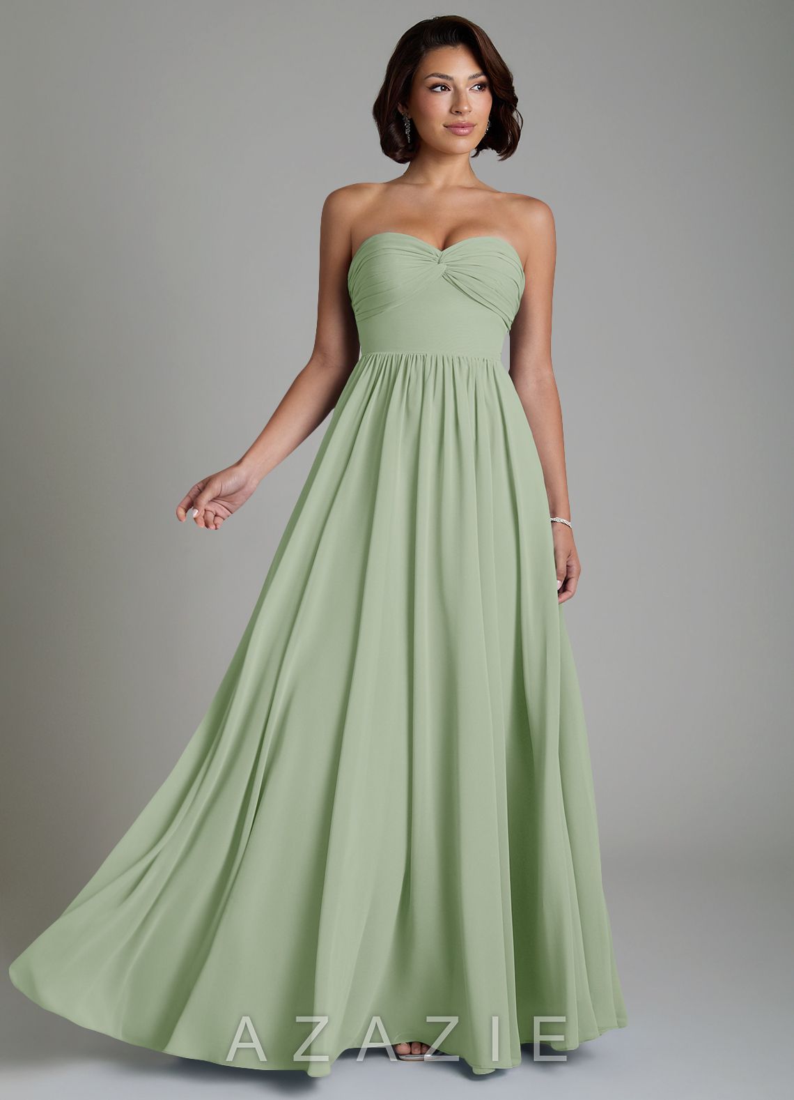 Azazie Petra Dusty Sage A-Line Corset Chiffon Dress dusty_sage