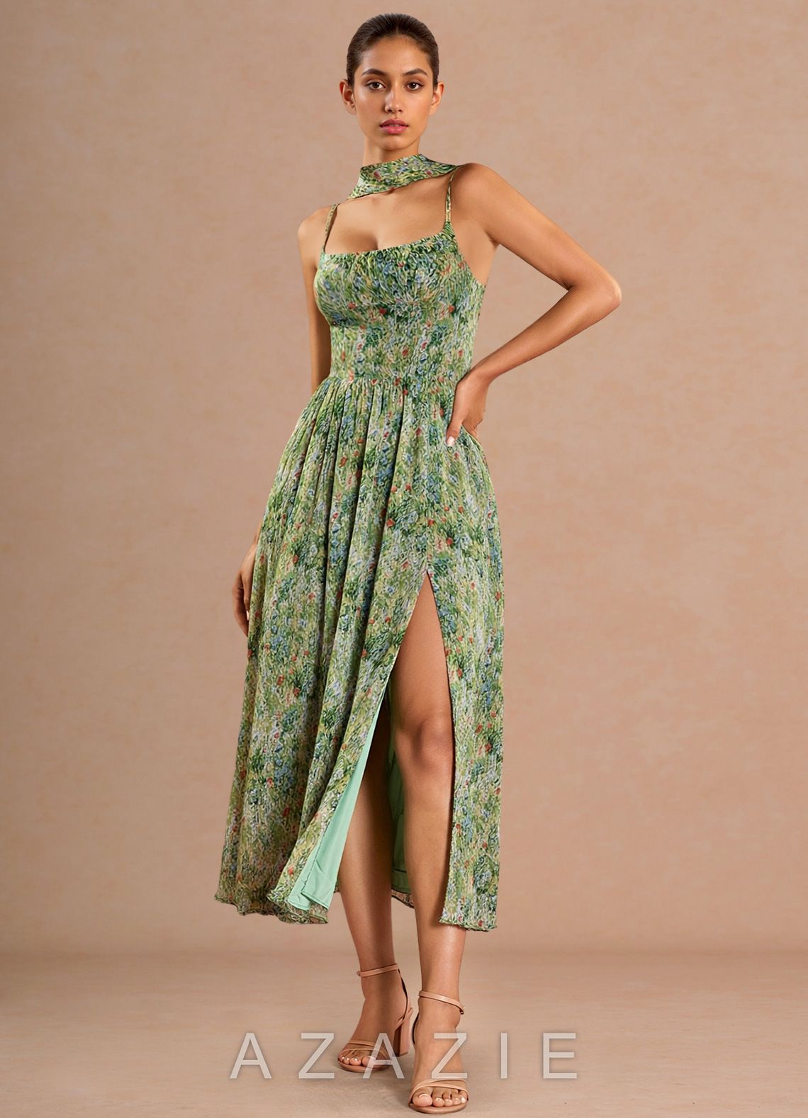 Lolla {color} Midi Dress  sp_green_floral_#gf134901