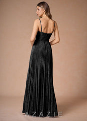 Akiko {color} Pleated Maxi Dress  black