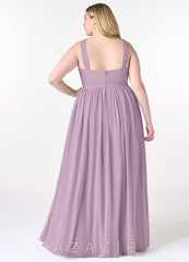 Azazie Elvira Wisteria A-Line Pleated Chiffon Dress wisteria