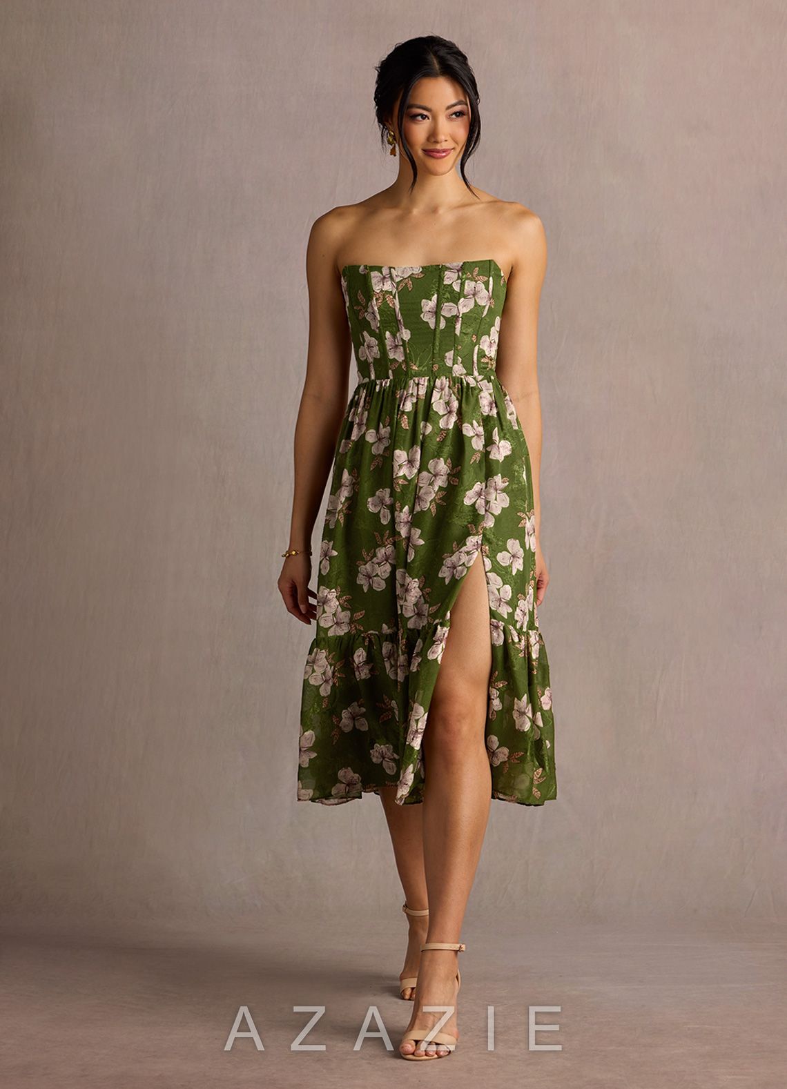 Gigi {color} Midi Dress  sp_green_floral_#gf134273