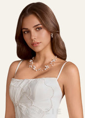 Floating Freshwater Pearl Necklace  white