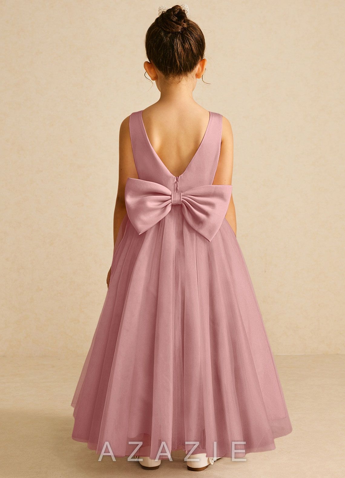 Azazie Pumpkin Dusty Rose A-Line Convertible Tulle Dress dusty_rose