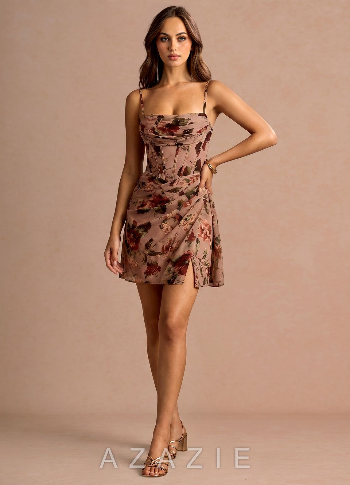 Aurra {color} Mini Dress  sp_mauve_multi_#mm134342