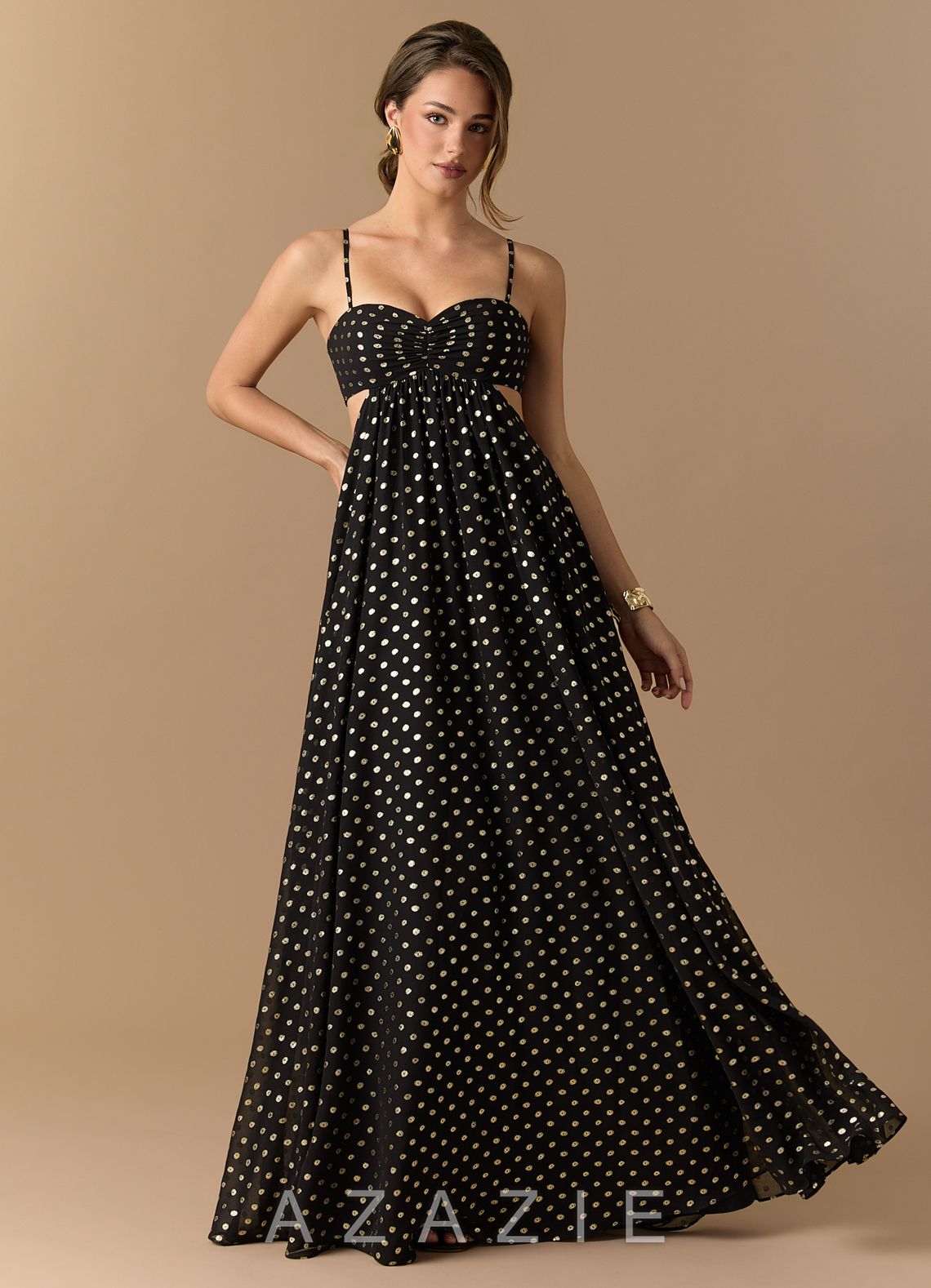 Senna {color} Maxi Dress  sp_black_gold_polkadot_#bp134307