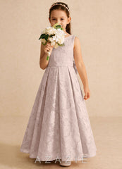 Azazie Pipssy Blushing Pink A-Line Pleated Floral Burnout Dress