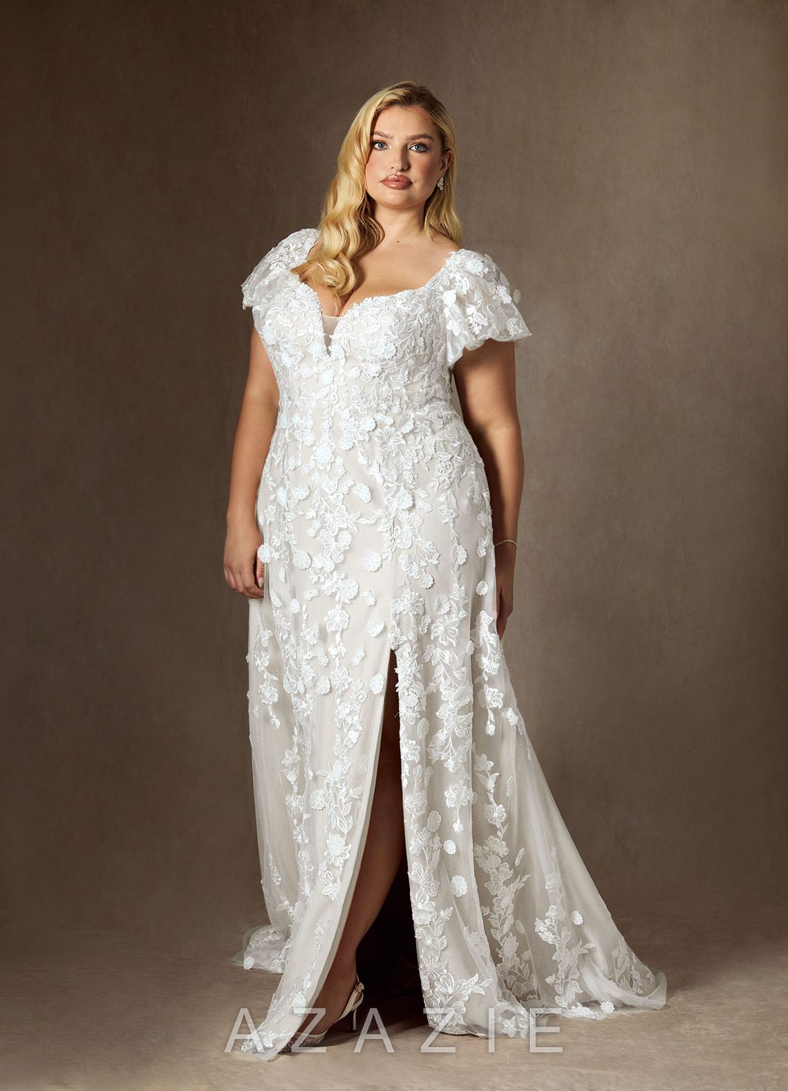 Azazie Vivienne Diamond White A-Line Sweetheart Lace Dress diamond_white