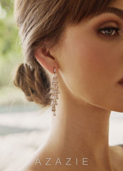 Zirconia Tassel Drop Earrings  gold