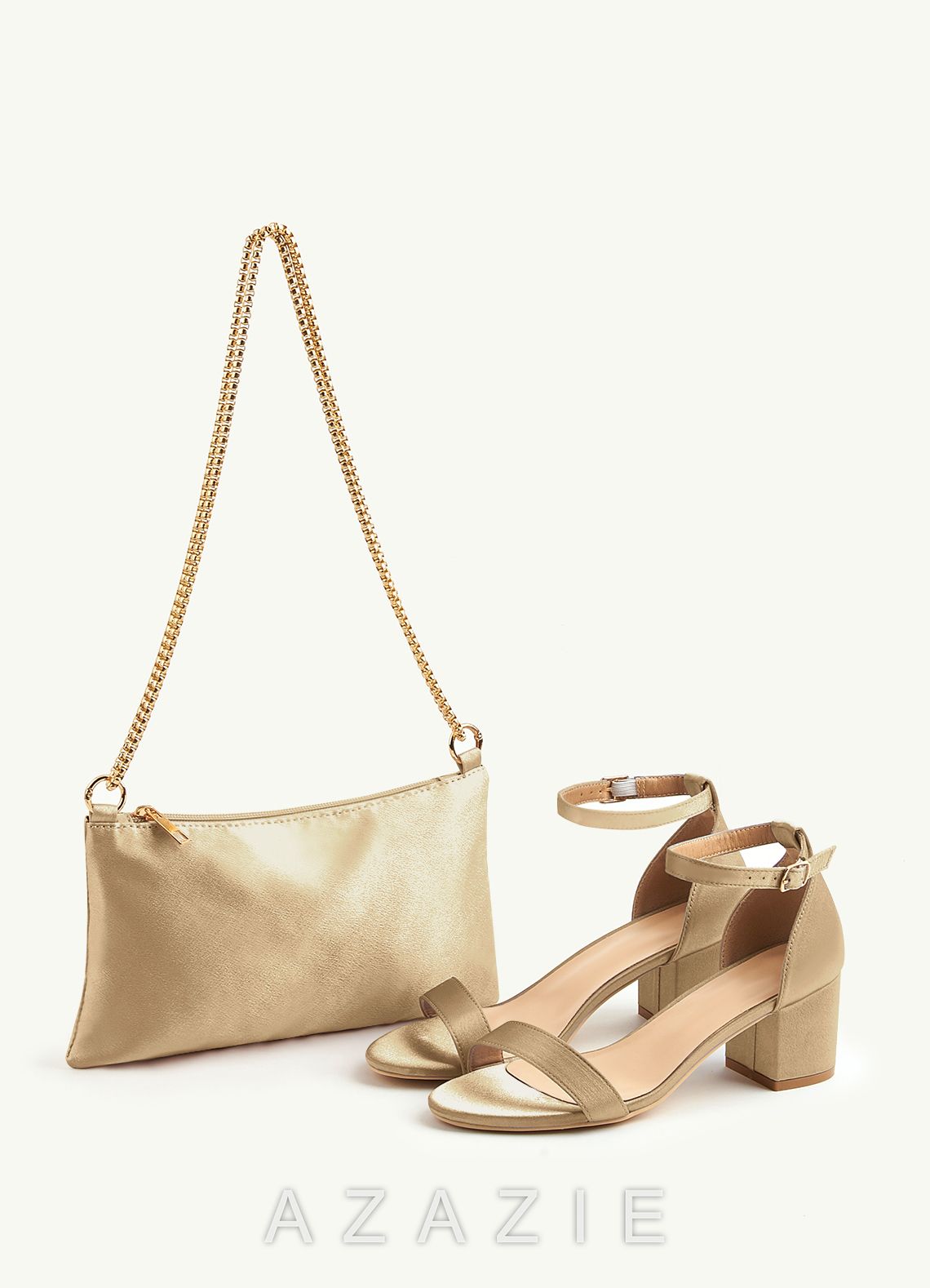 Matching Color Metallic Satin Adjustable Shoulder Bag
