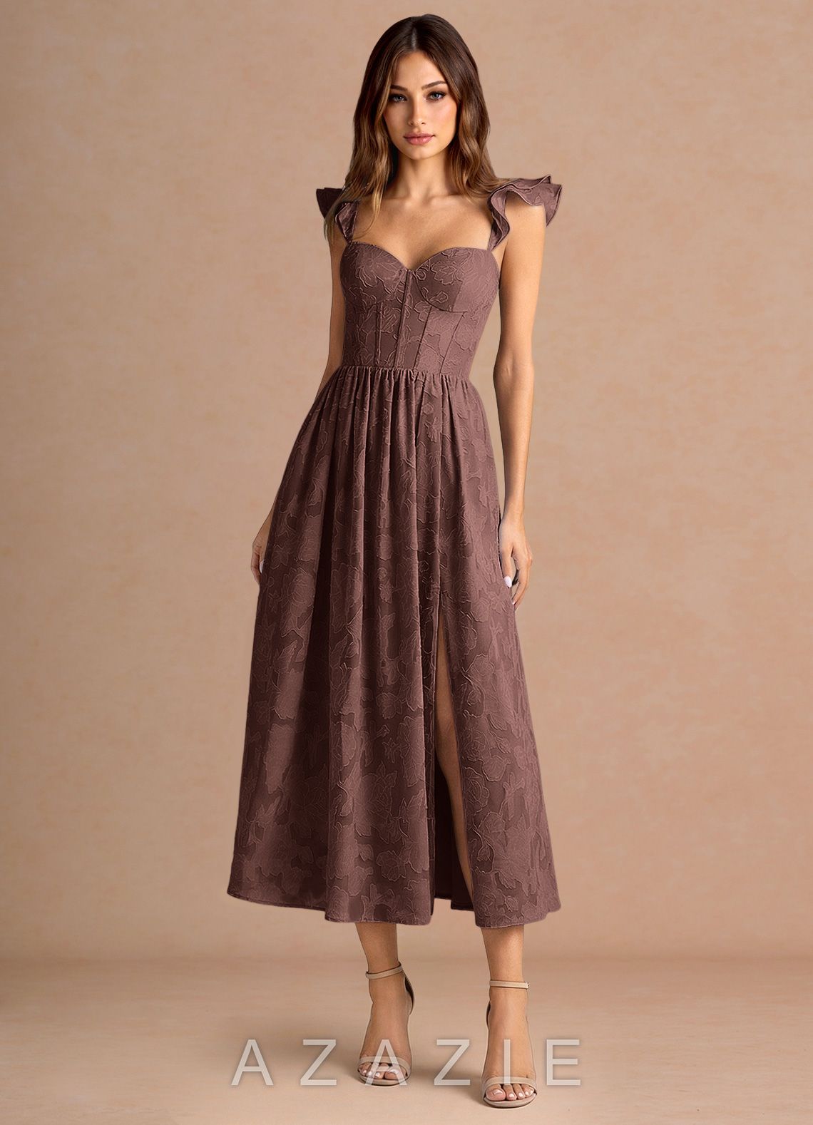 Denisse {color} Midi Dress  mocha_coco_#134126