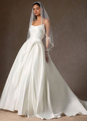 Fingertip Cascading Pearl Fringe Bridal Cape Veil