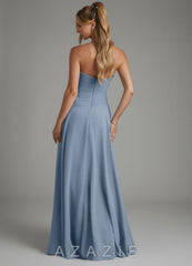 Azazie Layla Dusty Blue A-Line Strapless Chiffon Dress dusty_blue