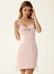 Mireille Powder Pink Satin Lace Up Back Mini Dress