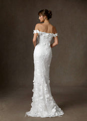 Azazie Olessia Diamond White Mermaid Lace Dress diamond_white