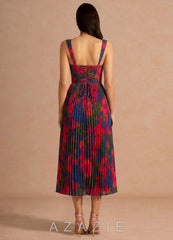 Hagar {color} Midi Dress  sp_orange_multi_#om134443