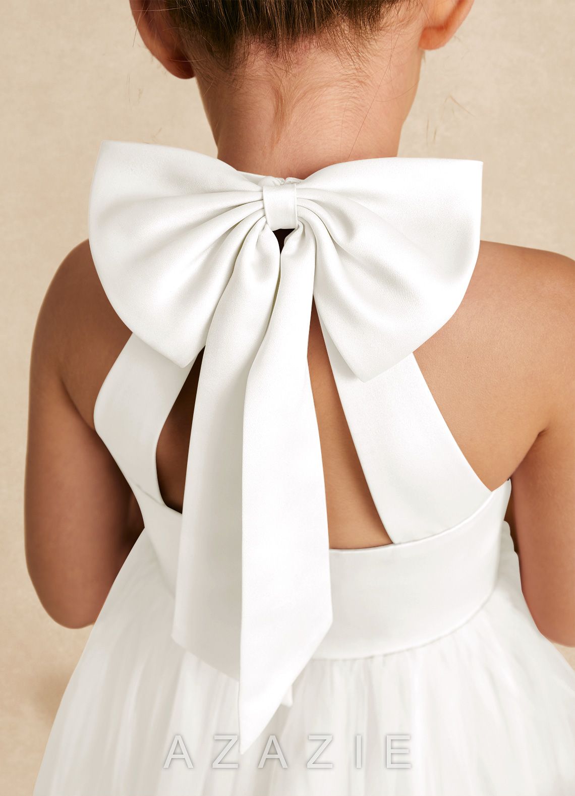 Azazie Bev Ivory A-Line Convertible Tulle Dress ivory