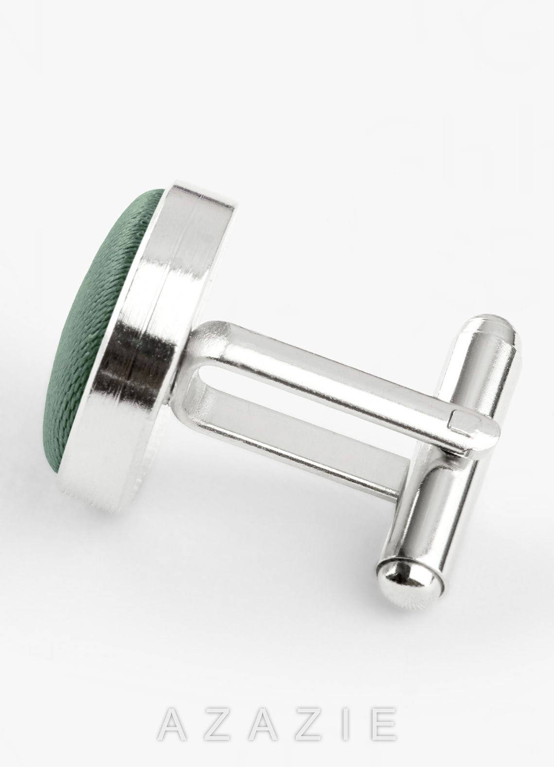 Rounded Matte Satin Cuff Links  eucalyptus