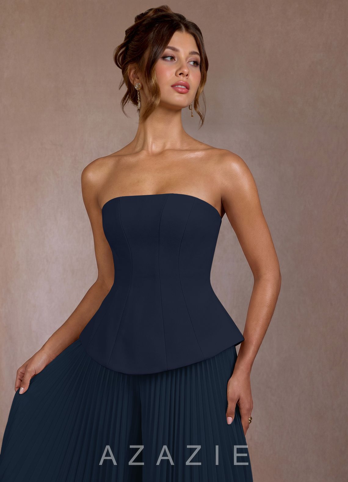 Coraline {color} Bandeau Jumpsuit  navy_#ny134188