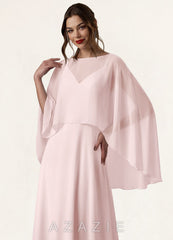Azazie Matching Color Chiffon High Low Sheer Cape  blushing_pink