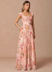 Hazel {color} Maxi Dress  sp_abstract_bouquet_floral_#111401