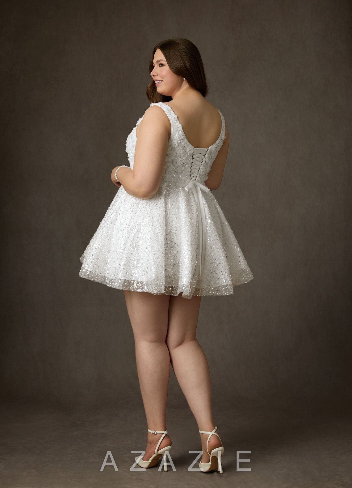 Azazie Kristi Diamond White A-Line with Pockets Beading Dress diamond_white
