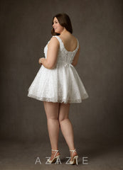 Azazie Kristi Diamond White A-Line with Pockets Beading Dress diamond_white