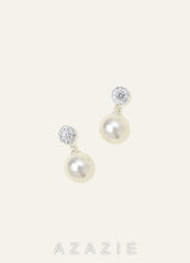 CZ Pearl Drop Earrings