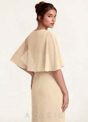 Azazie Matching Color Chiffon Short Cape Shawl  champagne