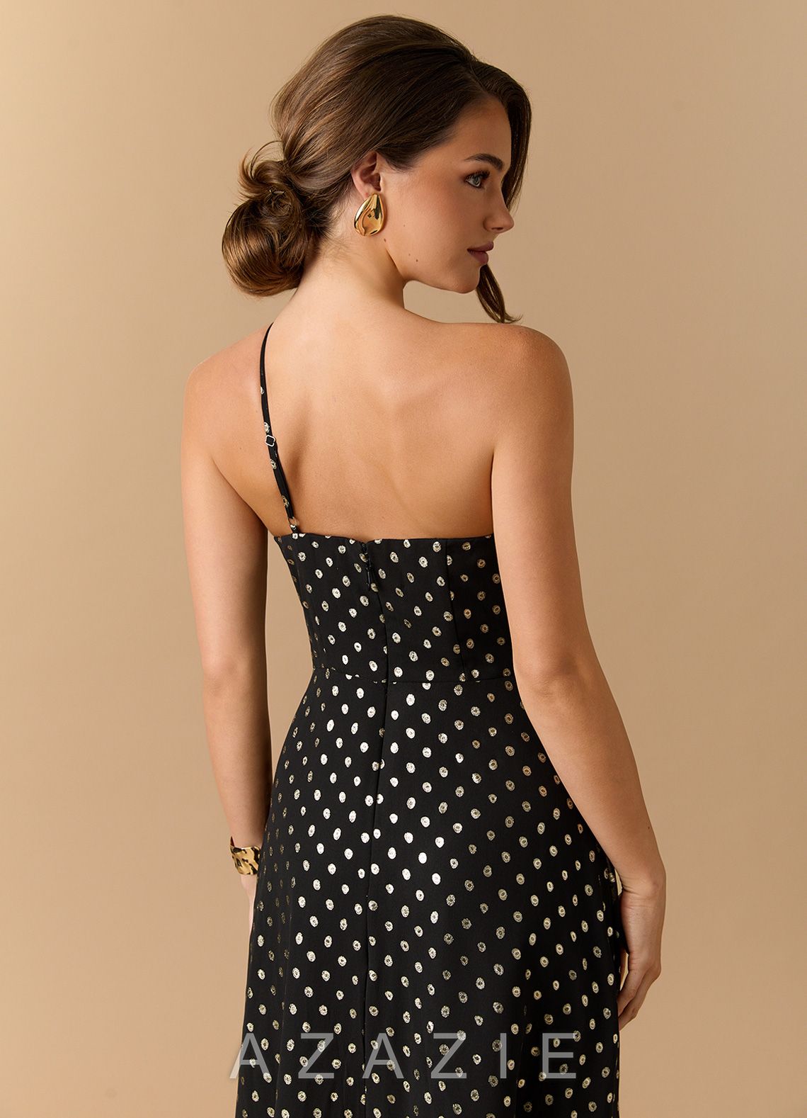 Kiera {color} Maxi Dress  sp_black_gold_polkadot_#bp134307
