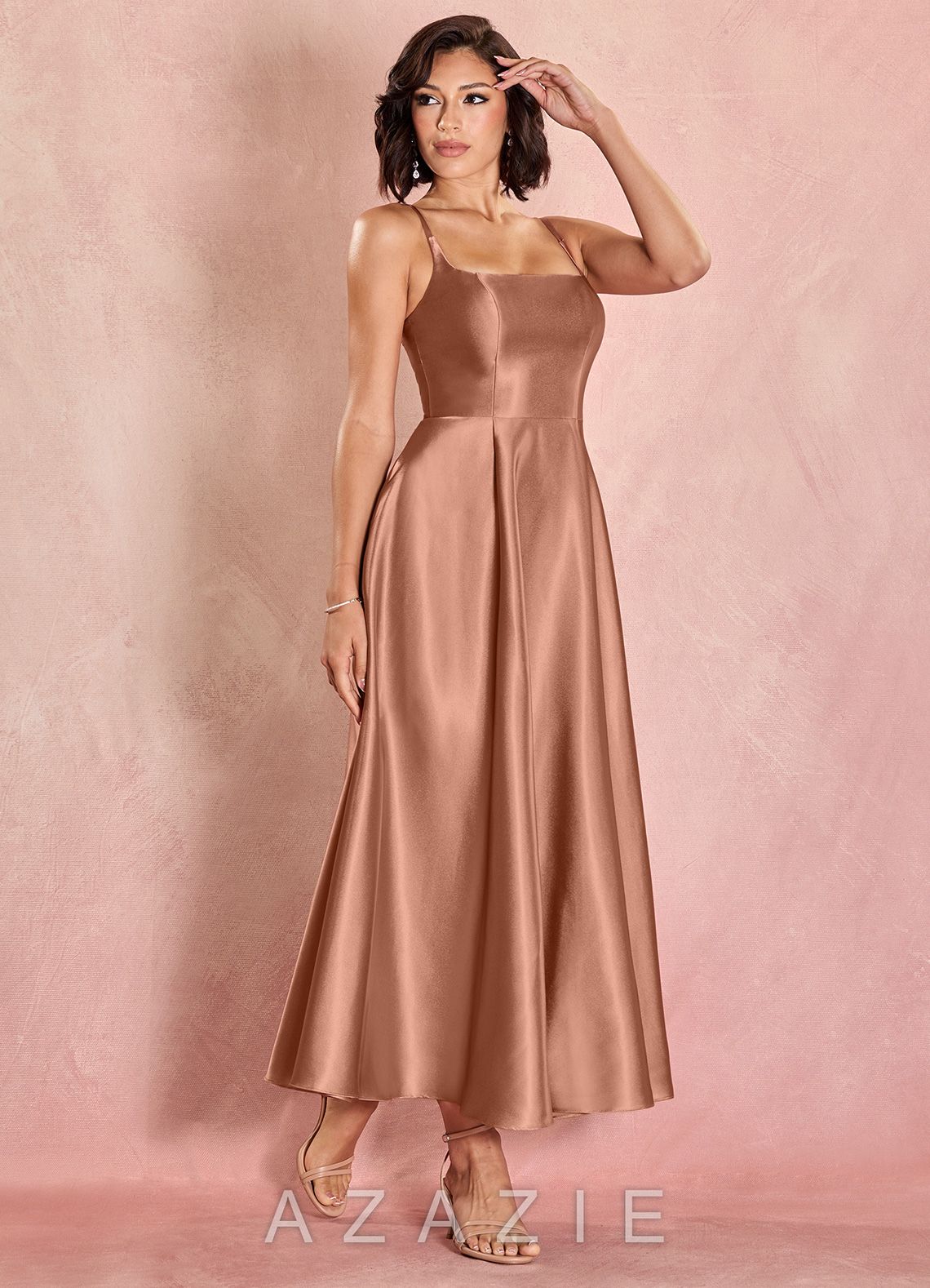 Elvie {color} Lace-up Maxi Dress  sp_antique_brass_#_ab134850