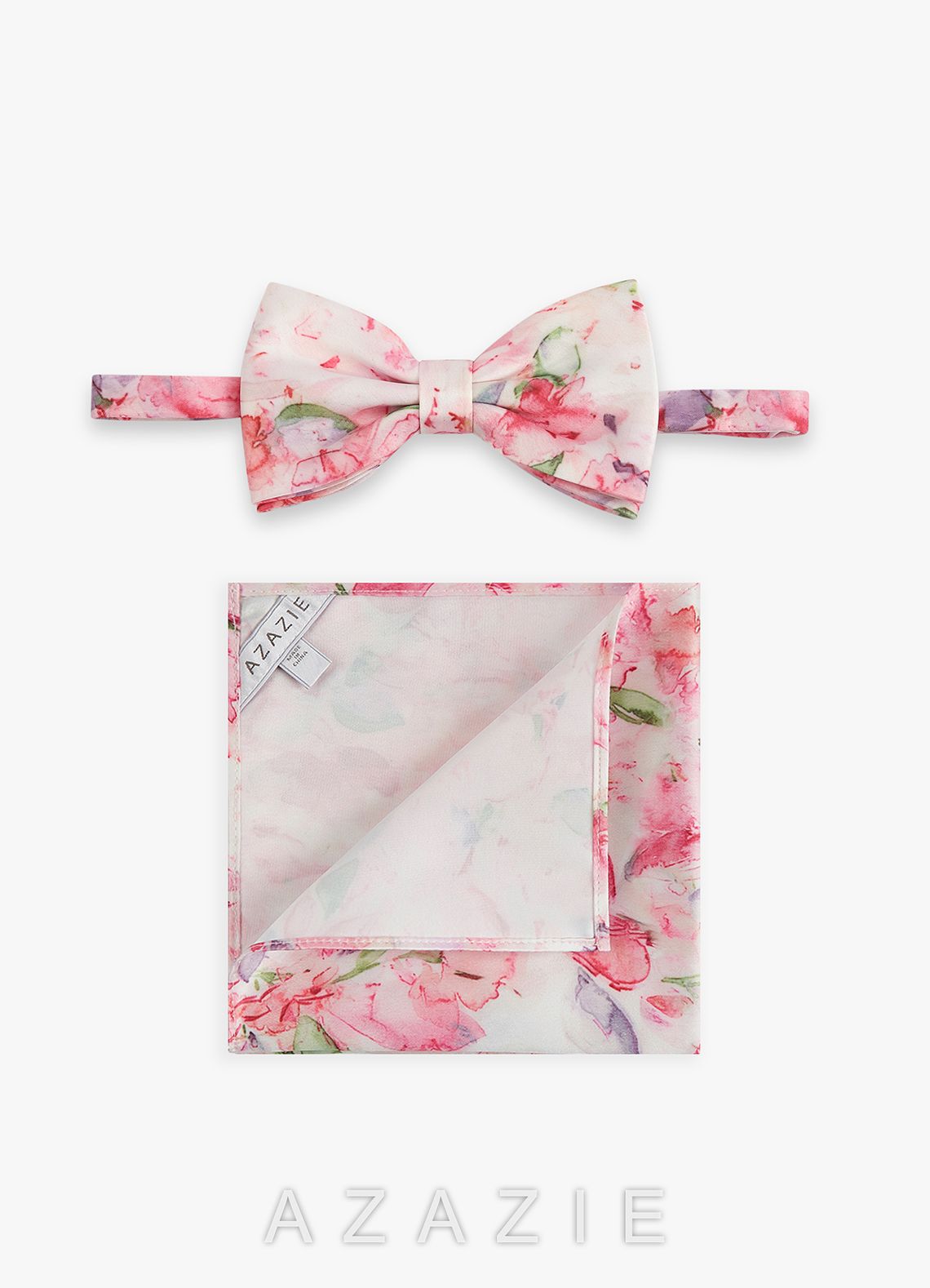 Matte Satin Bow Tie and Pocket Square Set
