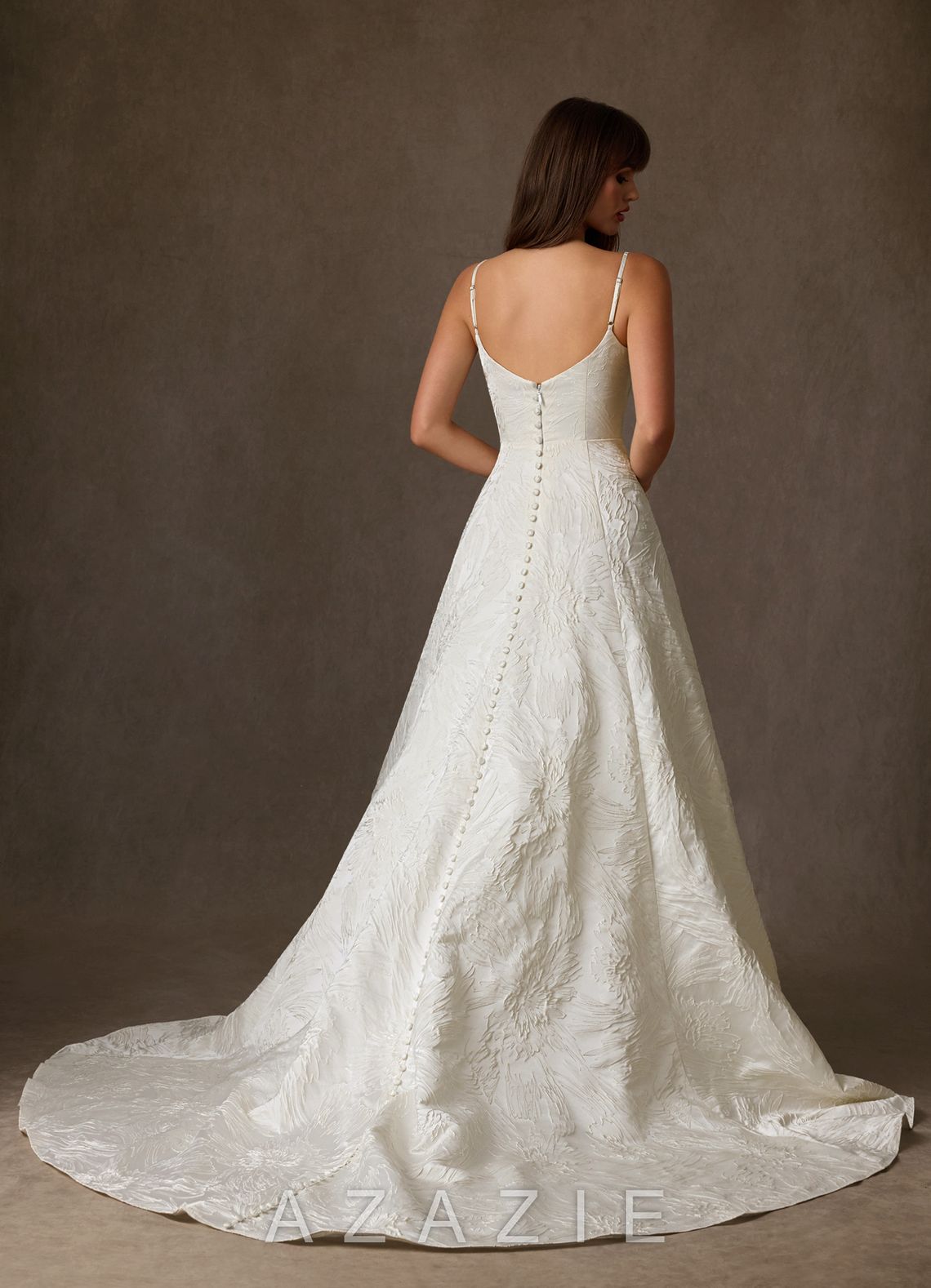 Azazie Selma Antique White A-Line Sweetheart Neckline Jacquard Dress antique_white