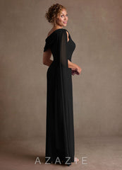 Azazie Bassi Black Mermaid Off the Shoulder Mesh Dress black