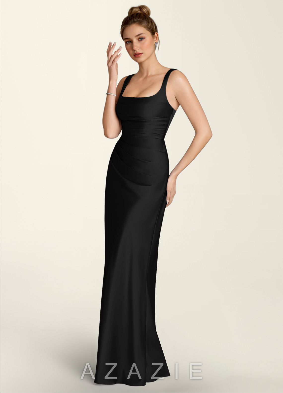 Lorelei Black Satin Corset Mermaid Dress
