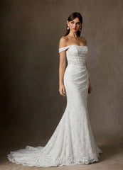 Azazie Idalis Diamond White Mermaid Lace Dress diamond_white