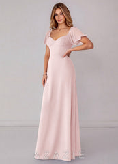 Azazie Fatima Blushing Pink A-Line with Pockets Chiffon Dress blushing_pink