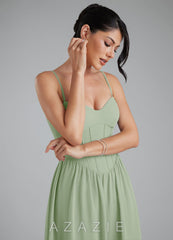 Azazie Alisha Dusty Sage A-Line Corset Chiffon Dress dusty_sage