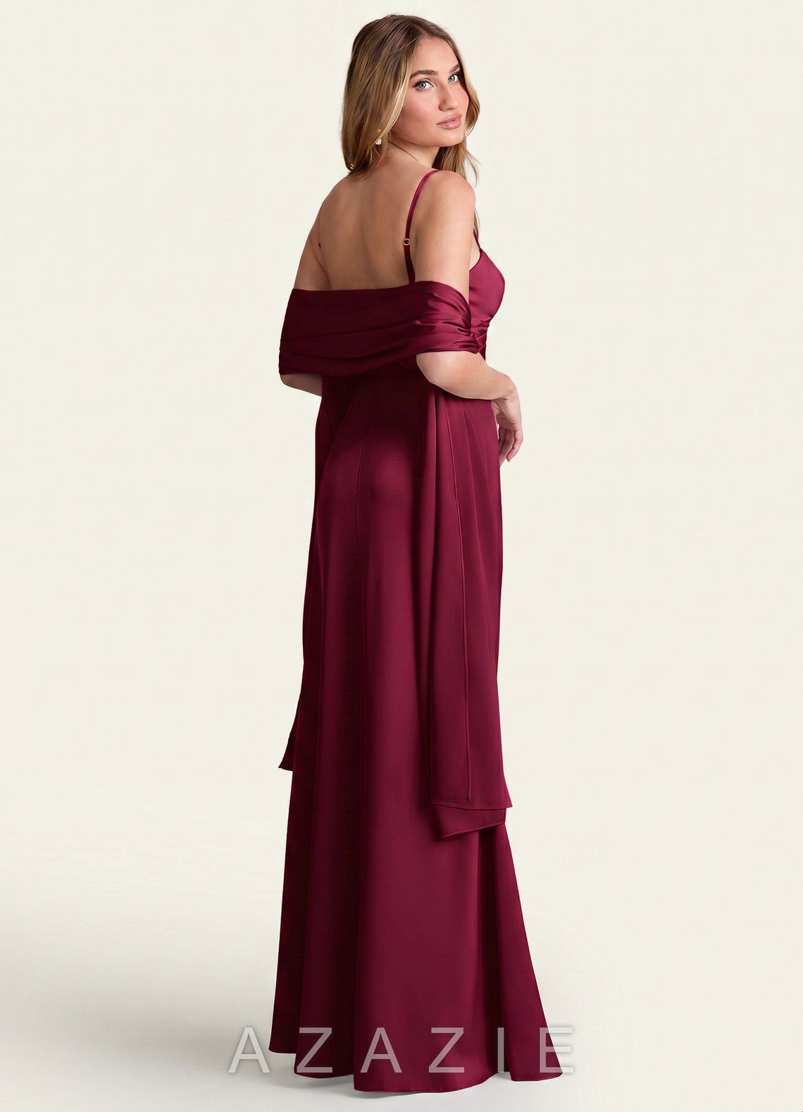 Azazie Matching Color Stretch Satin Shawl