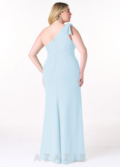 Azazie Rinna Sky Blue Mermaid One Shoulder Stretch Crepe Dress sky_blue