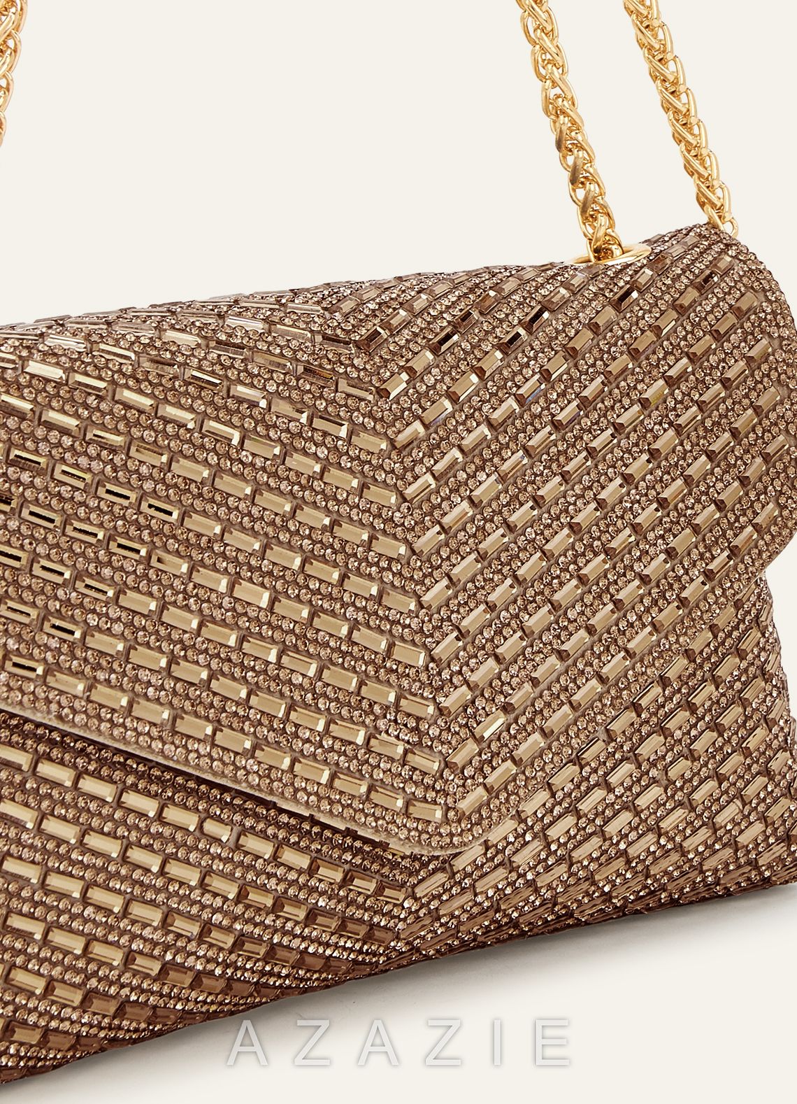 Rhinestone Sequin Embellished Envelope Shoulder Bag