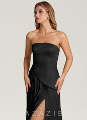 Azazie Tierney Black A-Line Strapless Chiffon Convertible Dress black