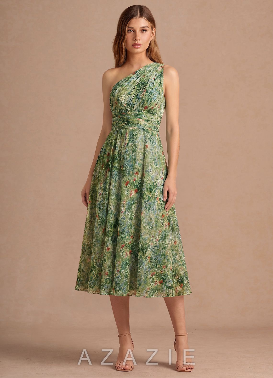 Noelle {color} Midi Dress  sp_green_floral_#gf134901
