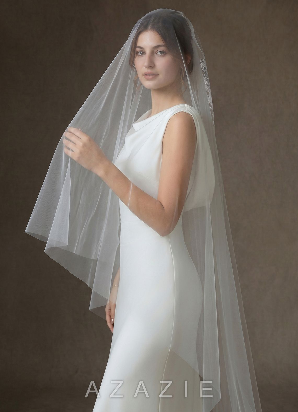 Lace Appliqué Seraphina Chapel Veil  diamond_white