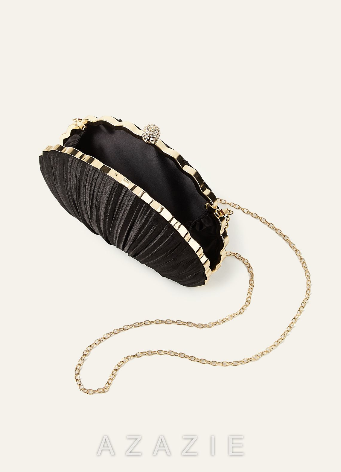 Shell-Shape Pleated Evening Clutch
