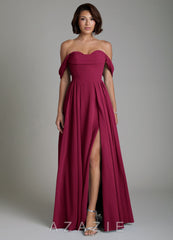 Azazie Loisa Burgundy A-Line Corset Chiffon Convertible Dress