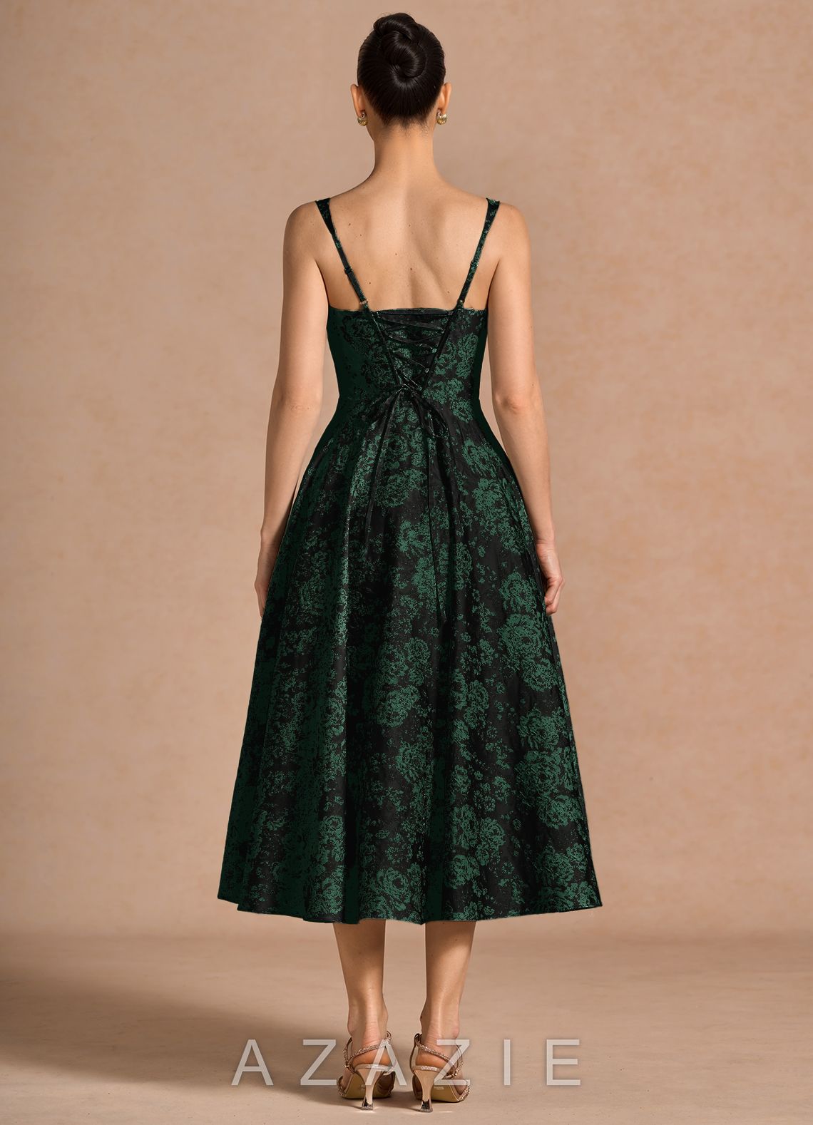 Amity {color} Midi Dress  sp_emerald_black_#eb134985
