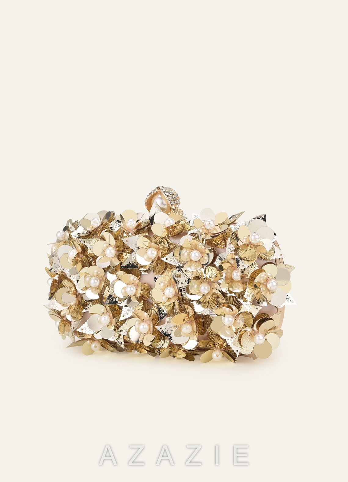 3D Floral Embellished Evening Clutch