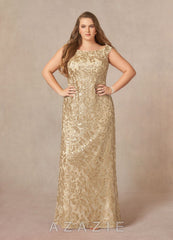 Azazie Porcelain Champagne A-Line Off the Shoulder Lace Dress champagne