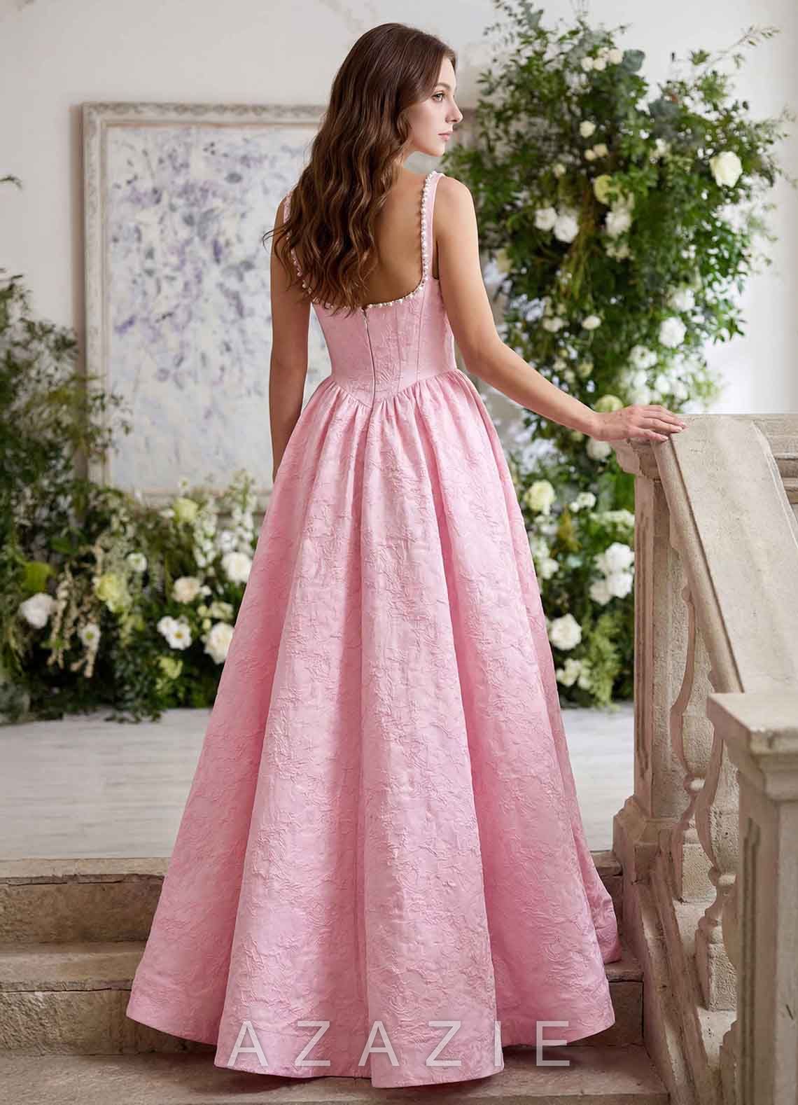Thyme Pink A-line 3D Flowers Prom Dress  sp_pink_#p134899